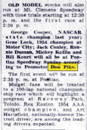 Don Pike Speedway (Pontiac Speedway)